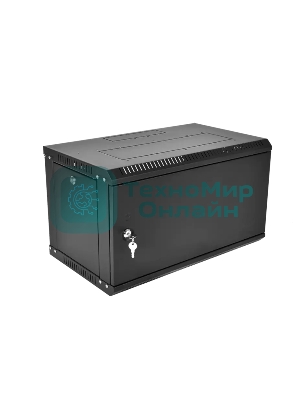 Шкаф телекоммуникационный настенный разборный ЦМО ЭКОНОМ 6U (600 x 650) дверь металл, черный (ШРН-Э-6.650.1-9005)