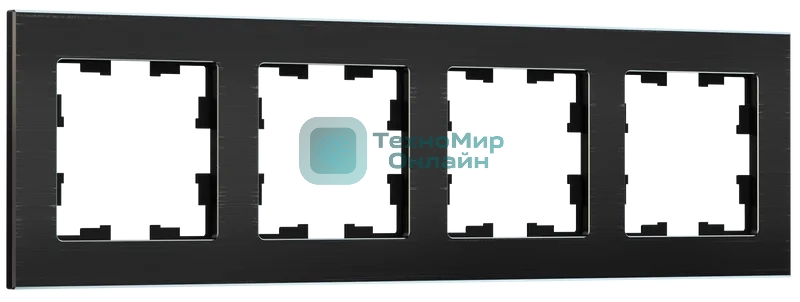 Рамка 4-местная IEK BRITE РУ-4-1-БрЧ (BR-M42-M-K02) металл черный