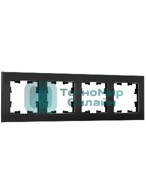 Рамка 4-местная IEK BRITE РУ-4-1-БрЧ (BR-M42-M-K02) металл черный