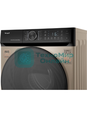 Стиральная машина Weissgauff WM 59411 Direct Drive Inverter Steam Champagne золотистая, загрузка фронтальная 11кг, 1400 об/мин., класс: A+++