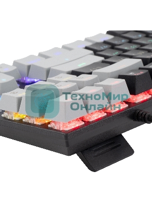Клавиатура проводная Oklick K600X механическая черный/серый USB Multimedia for gamer LED