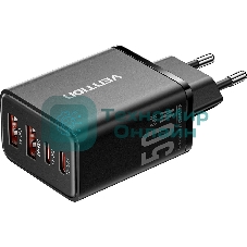 Сетевое зарядное устройство Vention на 4 порта GaN 50W USB (C+C+A+A) Черный