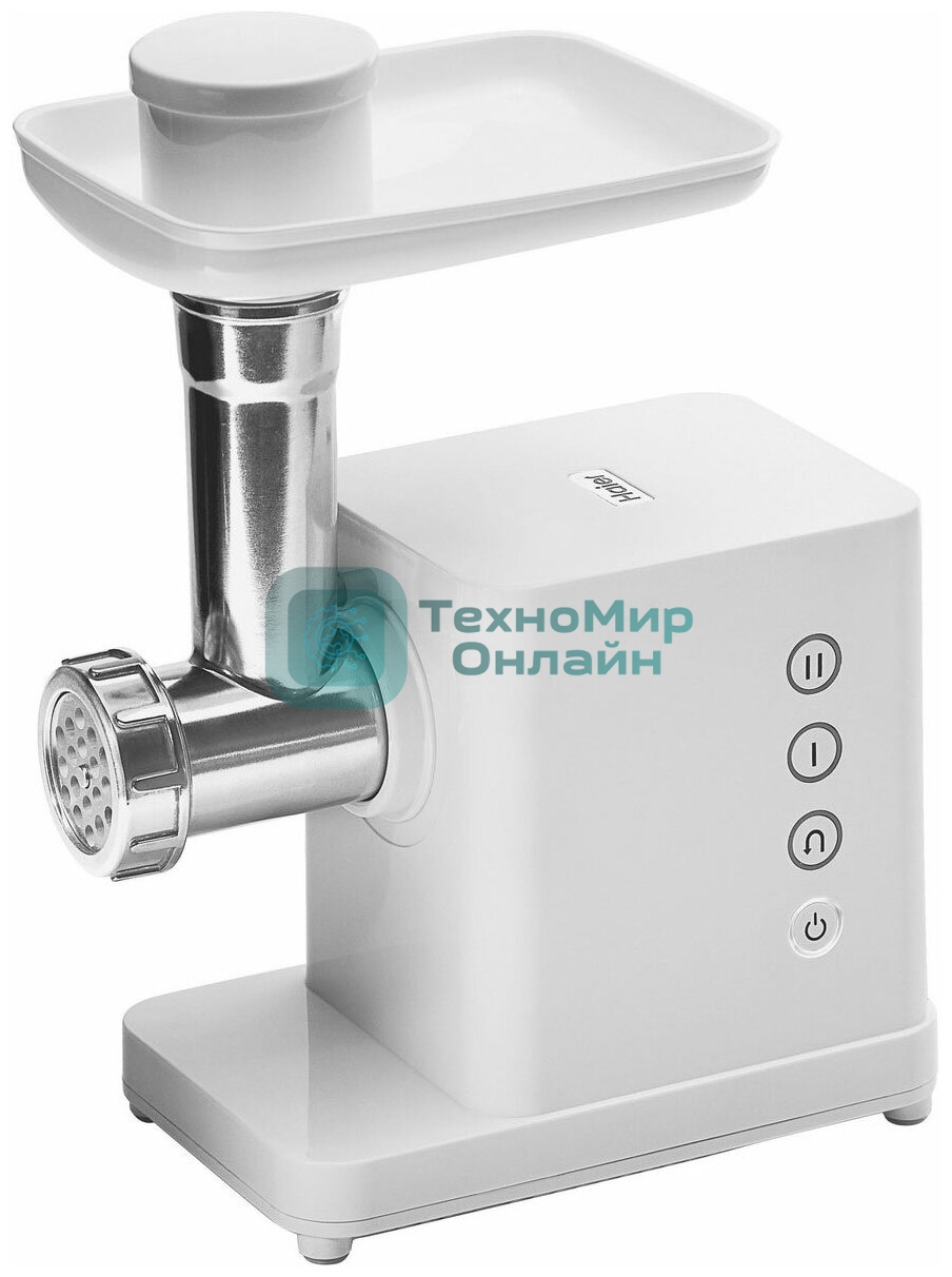 Мясорубка электрическая Haier HG-600 белый, 900 Вт, 2.7 кг/мин, реверс, защита от перегрузки, насадки - 4