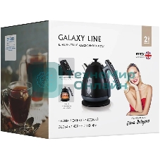 Чайник электрический Galaxy Line GL 0343, черный нефрит, металл, 2200 Вт, 1.7 л