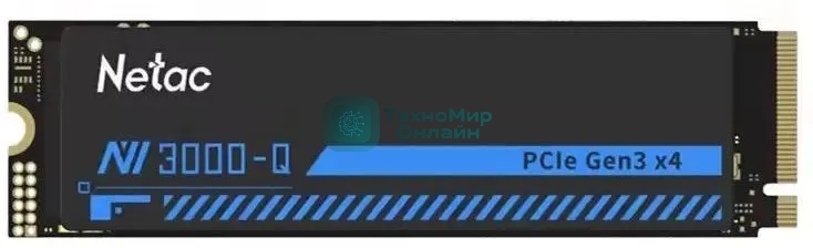 Накопитель SSD Netac NV3000 512Gb M.2 2280, PCI-E 3.0 x4, 3D NAND, 3000/1200MBs, NVMe, heatsink