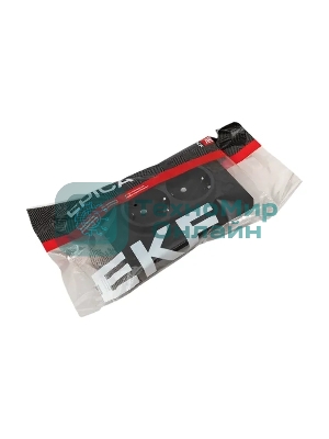 Розетка 2-м EKF UP1-SOB-210 СП Эпика 16А с заземл. без защ. шторок с рамкой механизм черный