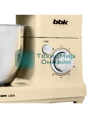 Миксер планетарный BBK KBM1401 бежевый, 1500 Вт, 4 л