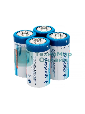 Батарейки солевые Gembird GB-R14P-4B, тип С(R14P), 4шт, коробка