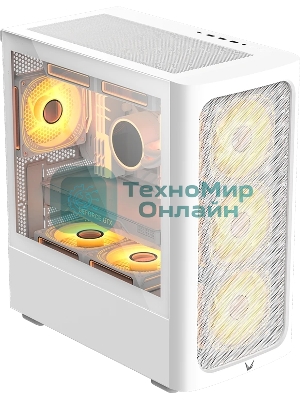 Компьютерный корпус Aerocool/Formula V Line Air Mesh G3 Plus White, MATX, Type-C*1, USB 3.0*2, FRONT 3x120мм FRGb, REAR 1x120мм FRGb