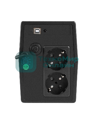 Источник бесперебойного питания ExeGate Smart LB-1000.LCD.AVR.2SH.USB (1000VA/650W, LCD, AVR, 2*Schuko, USB, батарея 12V 9Ah, черный)