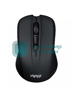 Мышь беспроводная HIPER HOMW-101, 1000-1600 dpi, оптический, 4 кнопки, Soft-touch покрытие, USB-приемник, 2,4 ГГц, батарея 1хАА, черный (HOMW-101)