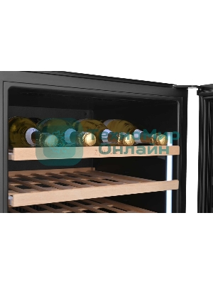 Винный шкаф встраиваемый ZÜGEL ZCWI570DB черный, 145 л, 2 отсека, 57 бут.