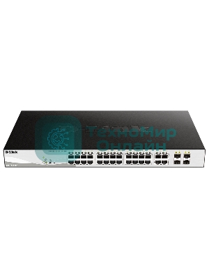 Коммутатор D-Link DGS-1210-28P/FL2A, 24×1 Гбит/с + 4×1 Гбит/с Combo, настраиваемый