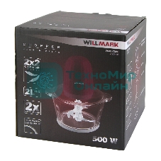 Измельчитель Willmark WMC-7088 (500Вт., стекл. чаша 2л., двойн. лезвия., рез. основание) пурпурный