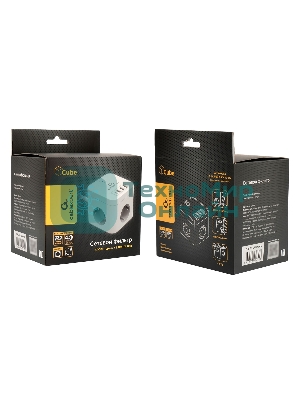 Сетевой фильтр Cablexpert Cube CUBE-3-CU3-W-1.5, 3 р, 10А, 1xType-C PD, 3xUSB, 1.5 м, ур.защиты 4+, белый, коробка