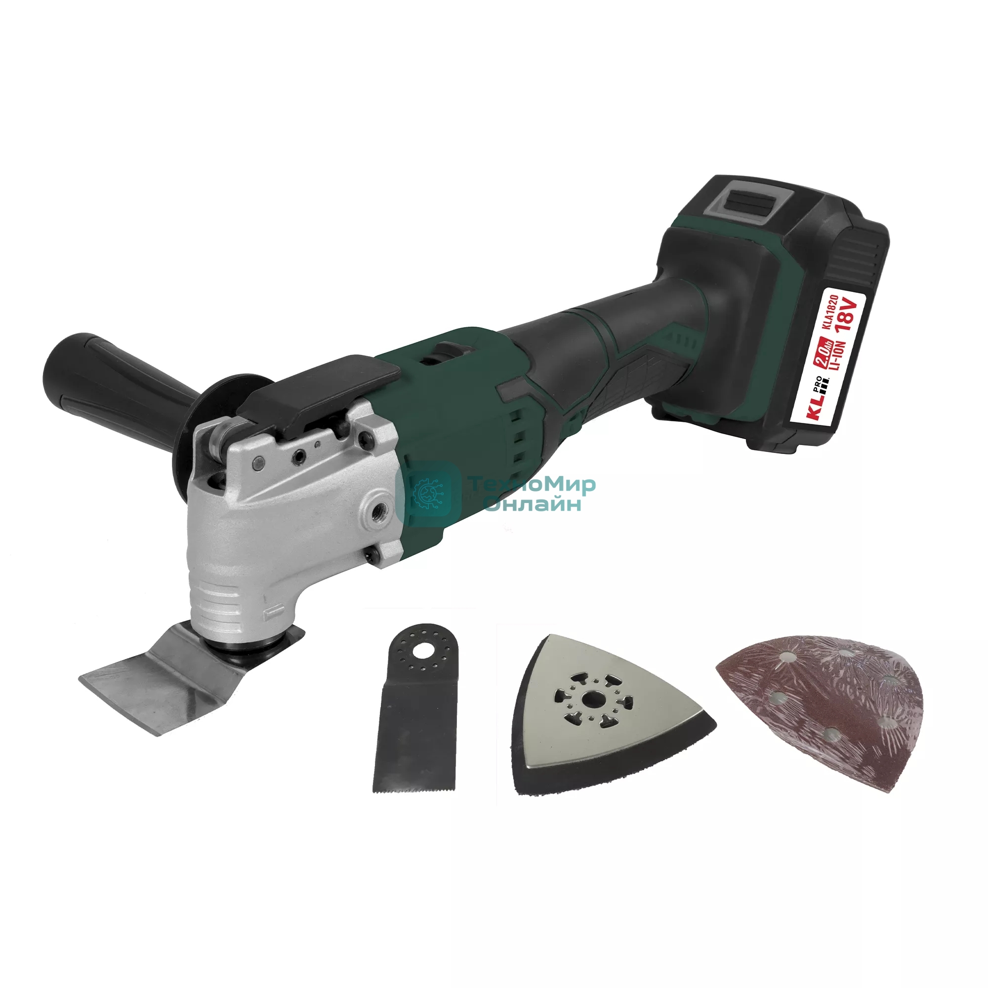 Многофункциональный инструмент аккумуляторный KLPRO KLMT18B-20 (18В, Li-ion-2шт, 2.0А·ч, 5000-19000 кол/мин З/У,в кейсе)