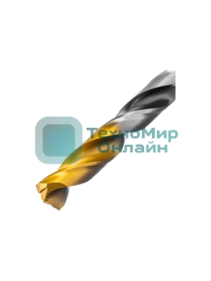 Сверло спиральное по металлу Denzel 11 x 142мм, Р6М5, Golden Tip, многогранная заточка