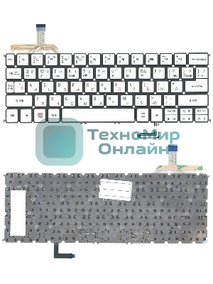 Клавиатура для ноутбука Acer Aspire S7-191 серебристая с подсветкой