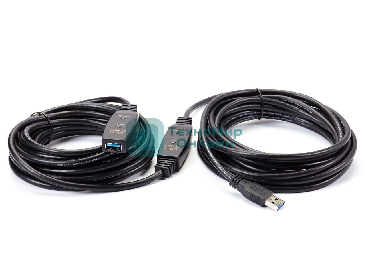 Кабель-адаптер USB3.0-repeater Aopen, удлинительный активный Am-->Af 10м