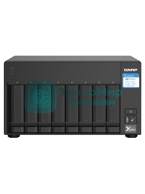 Сетевое хранилище без дисков SMB QNAP TS-832PX-4G 8-Bay NAS, AL324 64-bit quad-core 1.7GHz, 4Gb DDR4 SO-DIMM RAM (up to 1x16 Gb), 8 x 3.5
