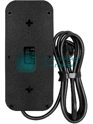 Сетевой фильтр Powercom SP-08 USB03AB 1,8 m 1.8м, 8 розеток, черный, коробка