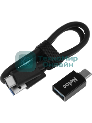 Внешний SSD Netac Z SLIM, 250 Gb, USB 3.2 Gen 2 Type-C, R/W 550/480, черный