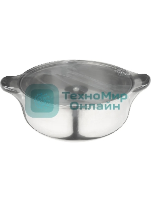 Кастрюля Promo, объем 2,9 л, из нержавеющей стали с крышкой из жаропрочного стекла 104615