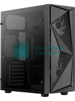 Компьютерный корпус Aerocool/Formula Glider Cosmo V1 без БП, ATX, боковое окно (закаленное стекло), черный