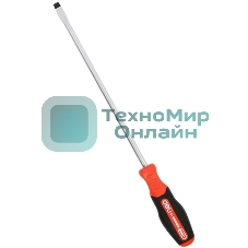 Отвертка шлицевая DELI DL3451 SL8x200мм сталь S2, матовый стержень, двухкомпонентная прорезиненная рукоять