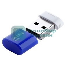 Флешка USB Smartbuy Lara Blue (SB8GBLara-B), 8Gb, USB 2.0, R/W 15/5, белый/синий