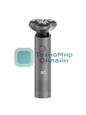 Электробритва BQ SV1008 Gray-Pink. Мощность 5 Вт/Время зарядки 90 минут/Время беспроводной работы 90 минут/Влагозащита IPX6/Электропитание 110-240 В, 50-60 Гц/Ротационная головка бритвы/Мощный мотор/Индикатор заряда батареи/Портативная база для подзарядки/3 насадки в комплекте