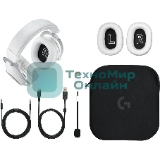 Гарнитура Logitech G Pro X 2 Lightspeed белый, беспроводная + проводная, Bluetooth/USB/3.5 мм, до 50 ч