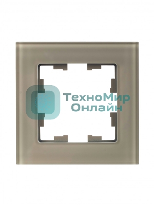 Рамка 1-местная IEK BRITE РУ-1-2-БрД (BR-M12-G-K30) стекло дымчатый