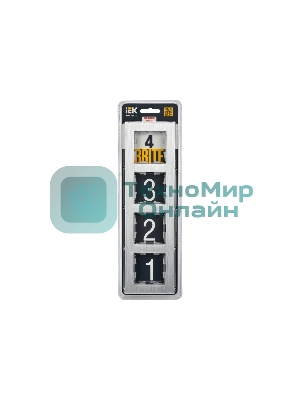 Рамка 4-местная IEK BRITE РУ-4-1-БрА (BR-M42-M-K47) металл алюминий