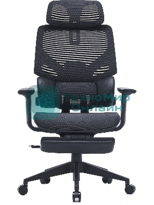 Кресло Cactus CS-CHR-MC01-BK черный, сетка, подголовник