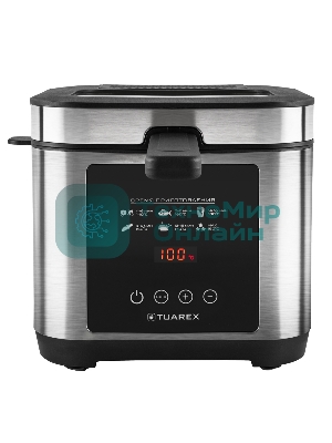 Фритюрница электрическая Tuarex AG-3501 черный/стальной, мощность 2000 Вт, сенсорное управление, объем масла 2,5 л, регулир. темп, 4 шт/уп.