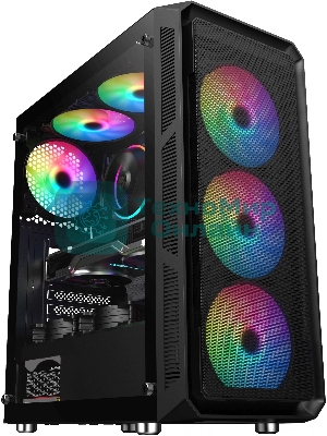 Компьютерный корпус Оклик OCC-MD301 черный без БП ATX 6x120мм 2xUSB2.0 1xUSB3.0 audio bott PSU