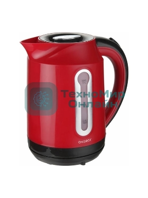 Чайник Energy E-210 1.7 л пластик,красный, 1850-2200 Вт, (153084)