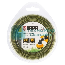 Леска для триммера Denzel двухкомпонентная квадратная, 2,0 мм х 15 м, блистер SkyCutter