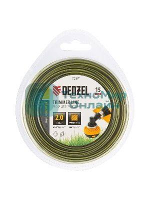 Леска для триммера Denzel двухкомпонентная квадратная, 2,0 мм х 15 м, блистер SkyCutter