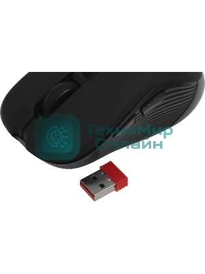 Мышь беспроводная Defender Gassa MM-105 черный, 1600 dpi, радиоканал, USB, кнопки - 6
