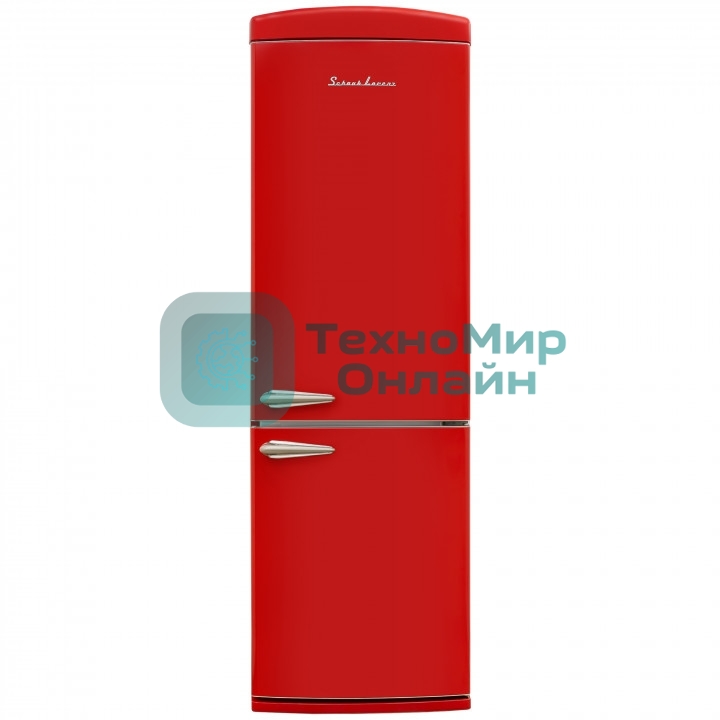 Холодильник Schaub Lorenz SLU S339R3 красный двухкамерный 230/94л морозилка снизу, No Frost