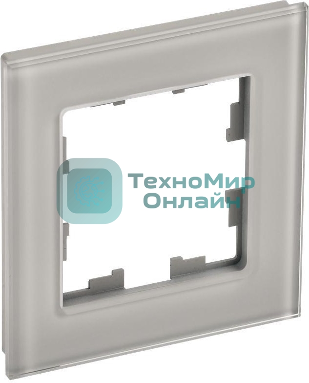 Рамка 1-местная IEK BRITE РУ-1-2-БрД (BR-M12-G-K30) стекло дымчатый