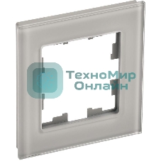 Рамка 1-местная IEK BRITE РУ-1-2-БрД (BR-M12-G-K30) стекло дымчатый