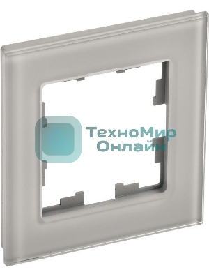 Рамка 1-местная IEK BRITE РУ-1-2-БрД (BR-M12-G-K30) стекло дымчатый