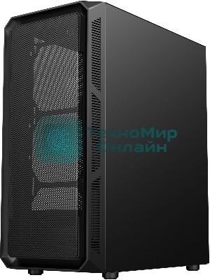 Компьютерный корпус Оклик OCC-MD301 черный без БП ATX 6x120мм 2xUSB2.0 1xUSB3.0 audio bott PSU