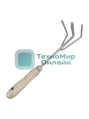 Рыхлитель трехзубый Palisad LUXE 100х345 мм, стальной, рукоятка из ясеня