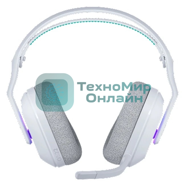 Гарнитура Logitech G522 Lightspeed белый, беспроводная + проводная, Bluetooth 5.3/USB, радиус 30 м, подсветка, съёмный микрофон