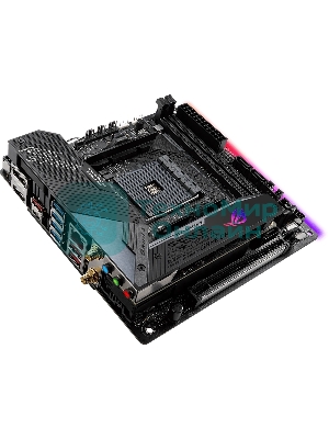 Материнская плата ASUS ROG STRIX X570-I GAMING, AM4, AMD X570, 2xDDR4, 4xSATA, 2xM.2, 1xPCIe 4.0 x16, 1xHDMI, 1xDP, 1x1Gb LAN, Wi-Fi 6, Bluetooth 5.0, 1xUSB-C 10Gbps, 3xUSB-A 10Gbps, 4xUSB-A 5Gbps, 2xUSB-A 2.0, 3x3.5 мм, 7.1, ITX