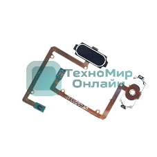 Кнопка HOME в сборе с механизмом и шлейфом для Samsung A510, черная